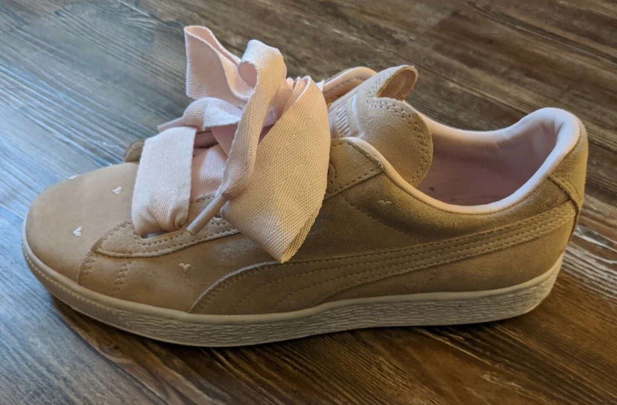 Pink puma ribbon shoes sale