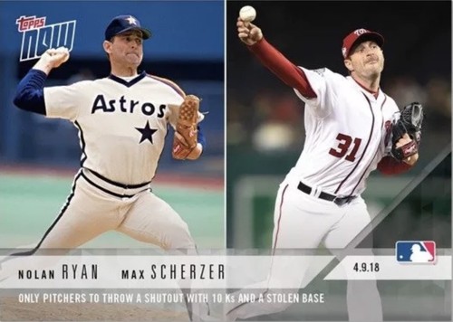 2018 Topps Now 59 Nolan Ryan / Max Scherzer