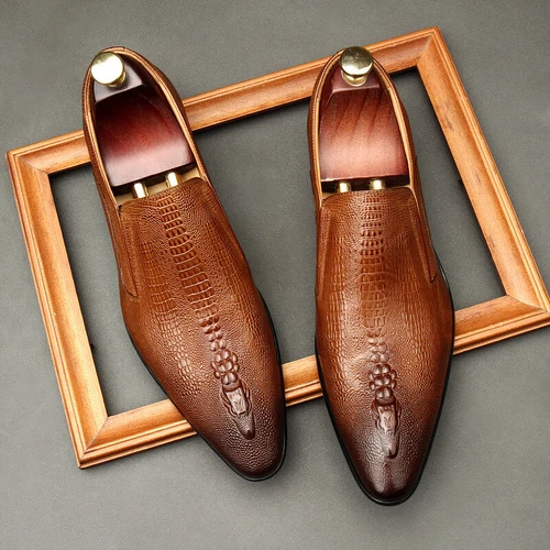 Mens Wedding Oxford Shoes Genuine Leather Brogue Men's Dress Shoes Men - Picture 17 of 18
