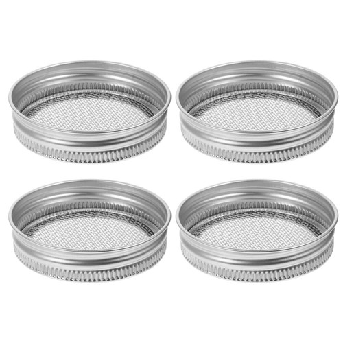 Tapa de germinación de malla de acero inoxidable 4 tapas de tarro de albañil para cultivar brócoli de frijoles - Imagen 5 de 12