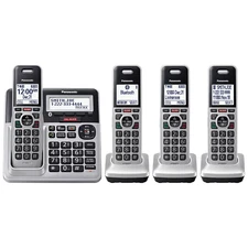 Panasonic KX-TG994SK DECT 6.0 Bluetooth 4-Handset Cordless Phone Bundle, NEW