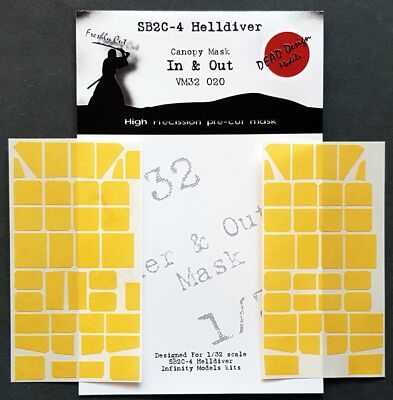 Dead Design 1/32 CURTISS SB2C-4 HELLDIVER IN & OUT CANOPY PAINT MASK Infinity