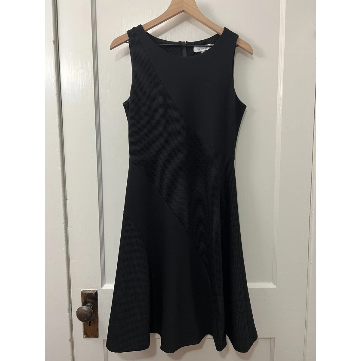 Calvin klein fit top and flare black dress