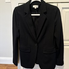 EUC women's ANN TAYLOR LOFT black One Button style suit jacket blazer - sz 4