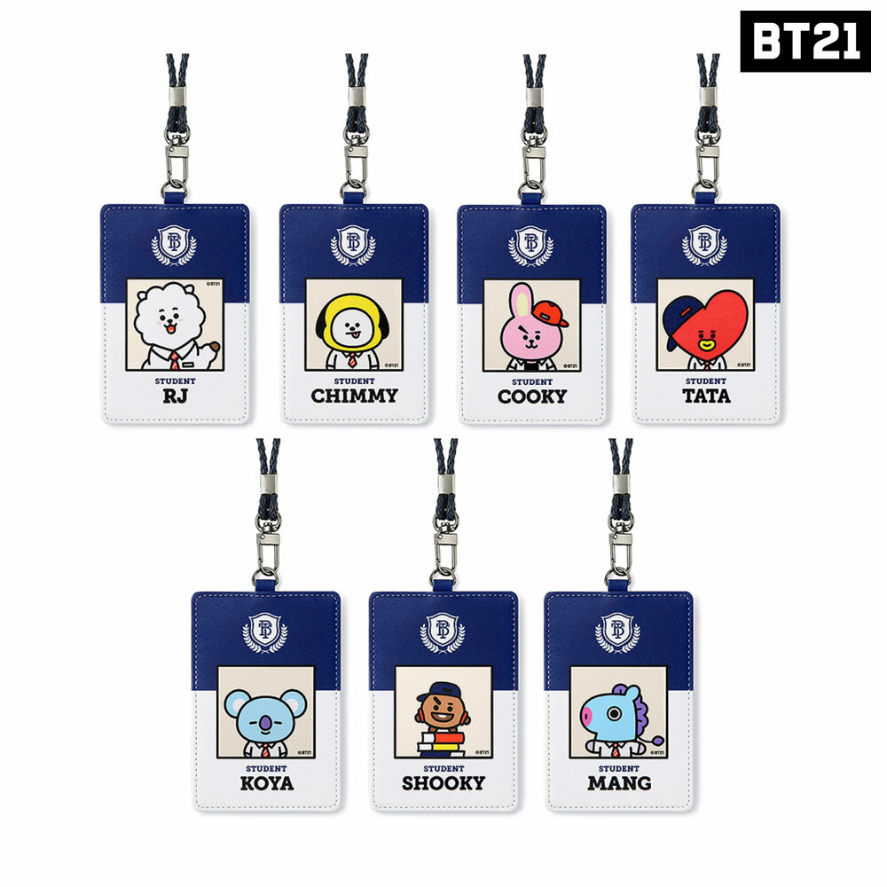 BTS BT21 Official Authentic Goods School Card Holder 7Characters