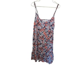 Forever 21 Women’s Plus Size 2X Sleeveless Dress Scoop Neck Cage Back Blue Pink 