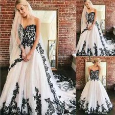 Black Lace Appliqued Wedding Dresses Off Shoulder Shiny Sequins Long Bridal Gown