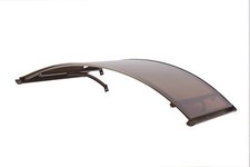 Pensilina tettoia, sgocciolatoio, alluminio marrone, policarbonato compatto bron