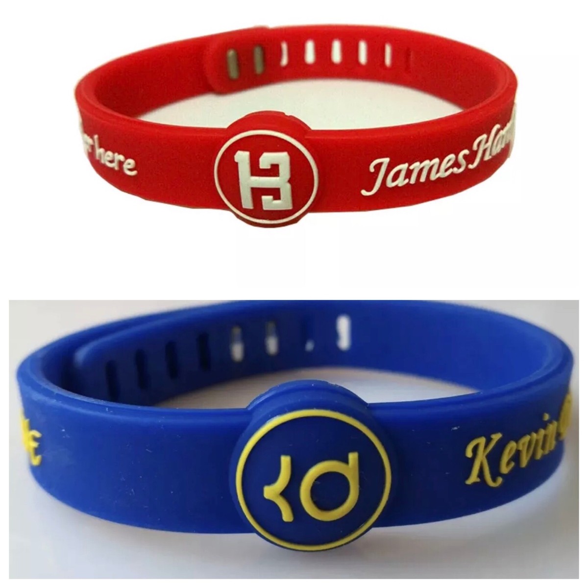 NBA PLAYERS Silicone Wristband Adjustable Clasp Bracelet Durant