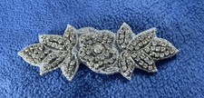 Bridal Silver Crystal Applique 10 Silver Patches Beaded Belt Sewed On Applique
