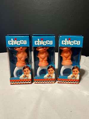 3 Vintage Chicco Very Rare Sucking Toy Baby Shape