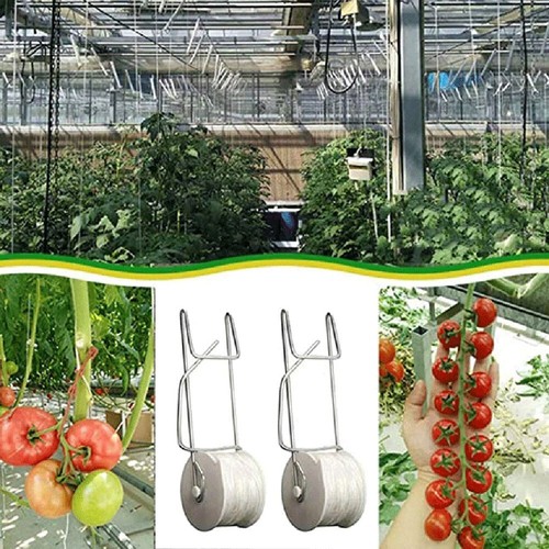 Weather resistant Iron Tomato Trellis Rollerhook with Strong Nylon Rope