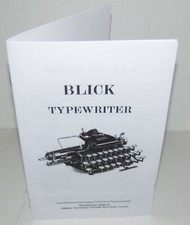 Blickensderfer Blick Typewriter Instruction Manual Reproduction thumbnail