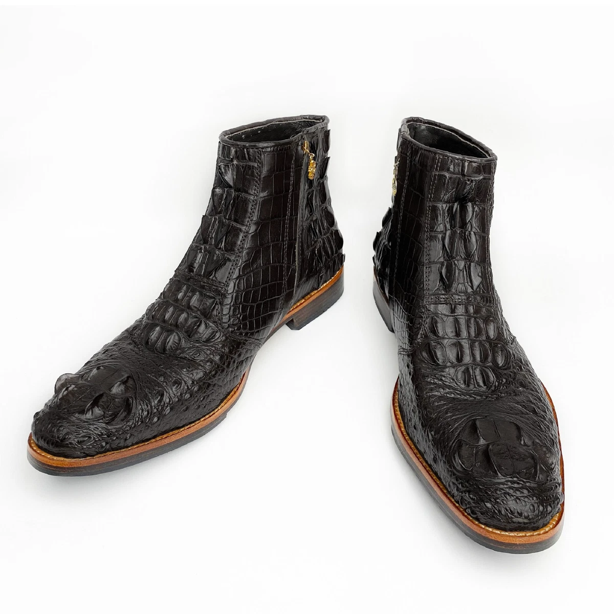 Mens alligator top ankle boots