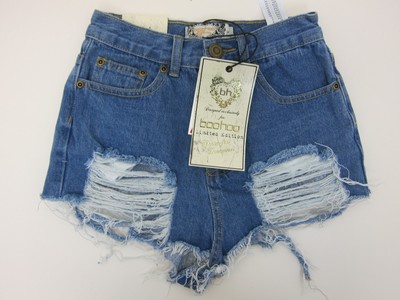 extreme rip denim shorts