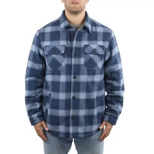 Jachs Men’s Sherpa-Lined Wool Blend Shirt Jacket-Heavyweight Warm Flannel S-3XL