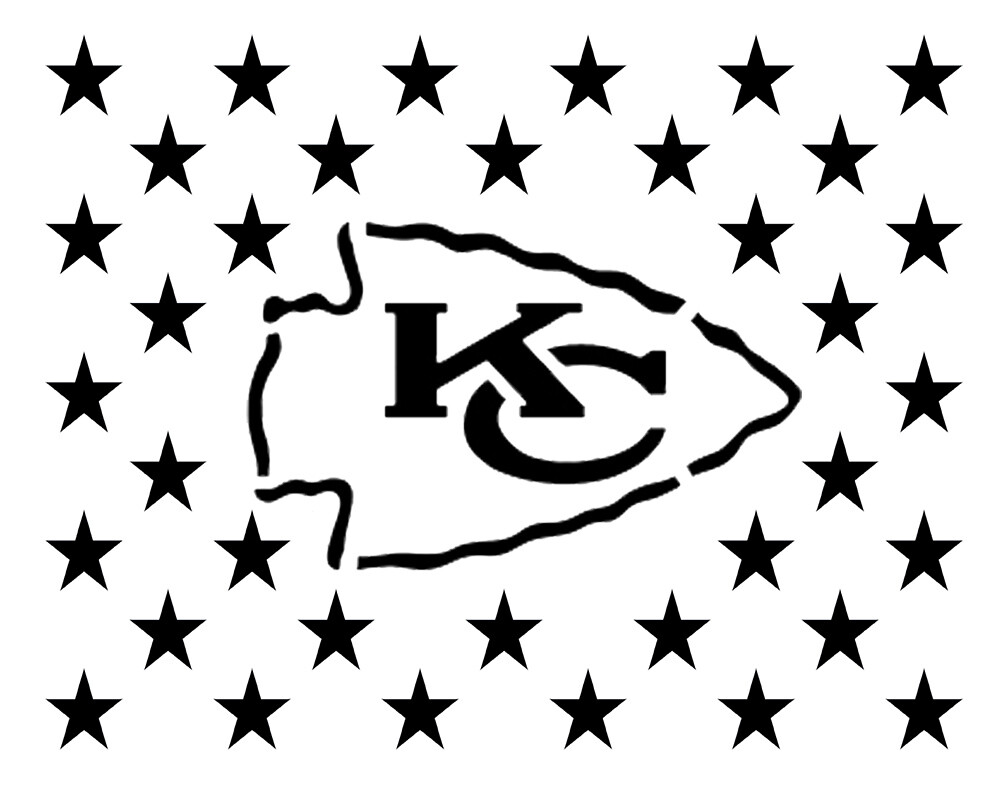 KC Kansas City Chiefs Flag Stars 11 kc-kansas-city-chiefs-flag-stars-11-x-8-5-custom-stencil-fast-free-shipping-ebay