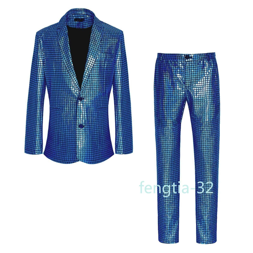 Para hombres Cosplay Blazer Disco Disfraz Fiesta Escenario Brillante Genial Show Uniforme Halloween Foto 2 de 4