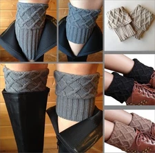 USA Seller!!! Boot Cuffs New! 4 Colors Socks Topper Leg Warmer Rhombus Diamond