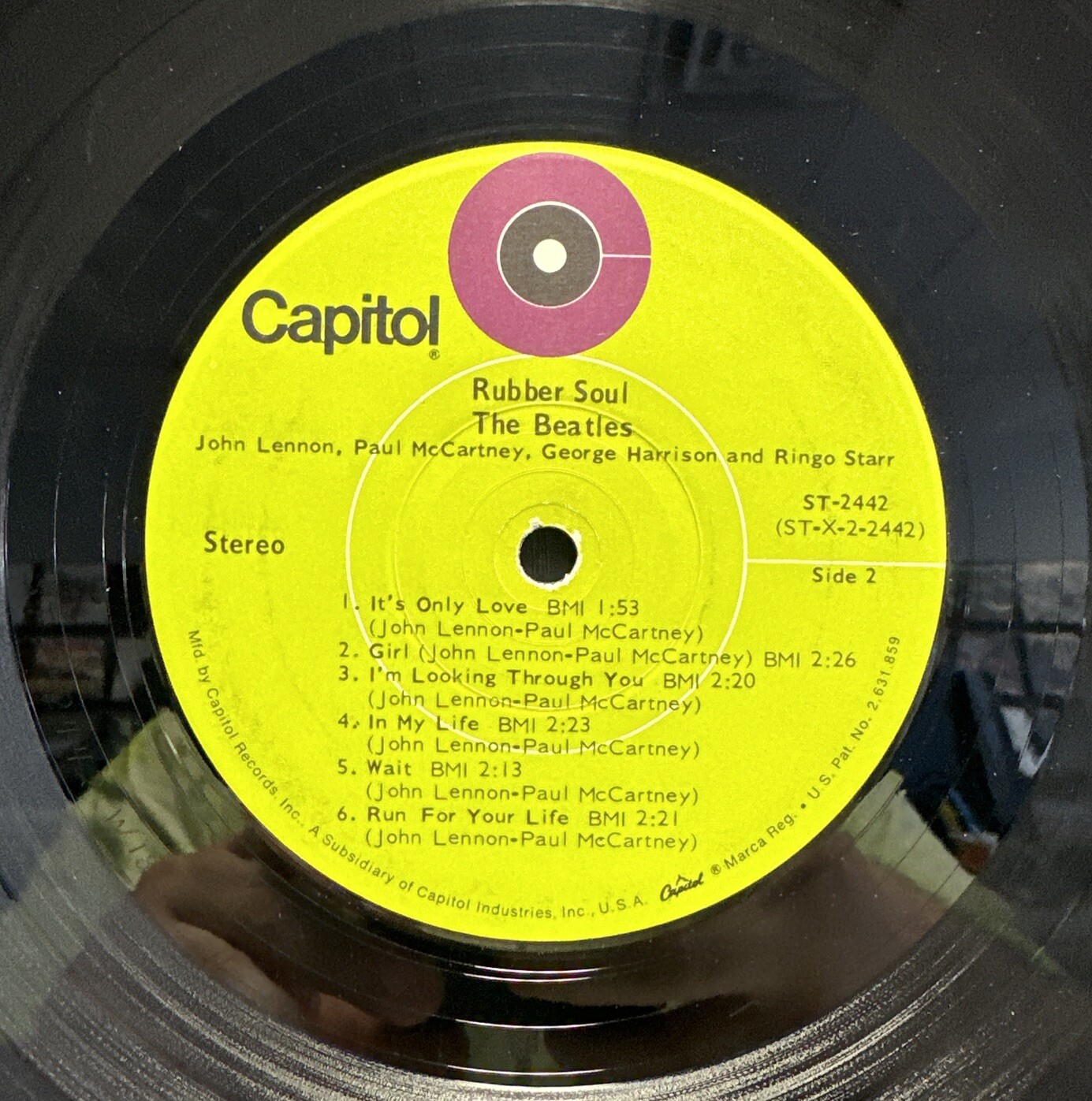 The Beatles Rubber Soul Capitol LP ST2442 ROCK/PSYCH STEREO TARGET