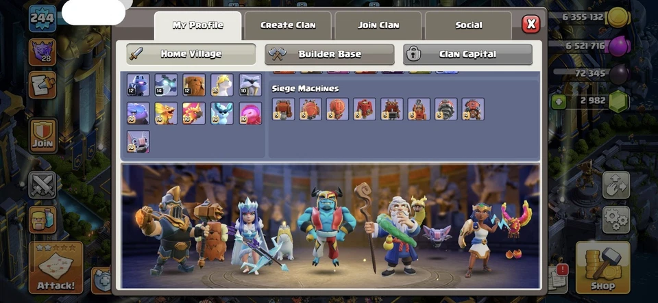 TH 17 244 lvl NEAR  MAX | 100-100-80-75-50 Heroes | 6 BUILDERS | CHEAP - Image 3 of 4