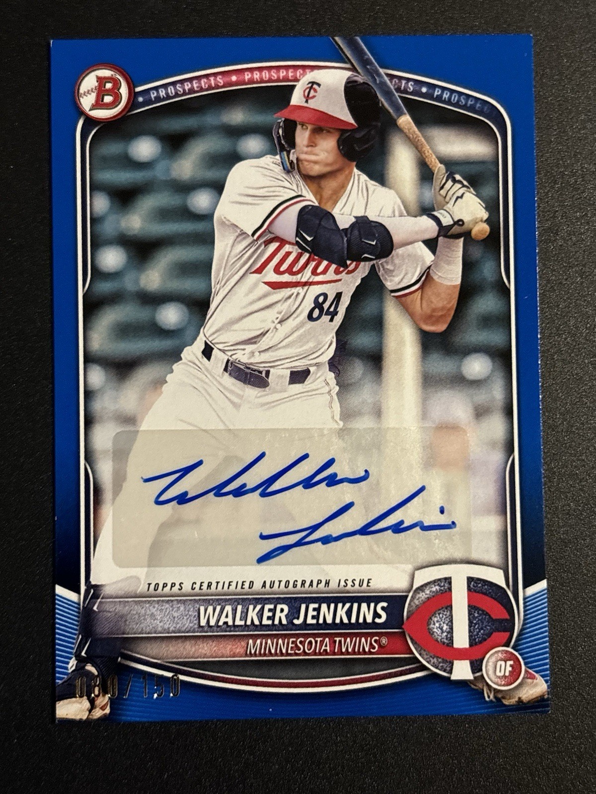 2025 Bowman Paper Prospects Walker Jenkins Auto Blue /150 #BPA-WJ