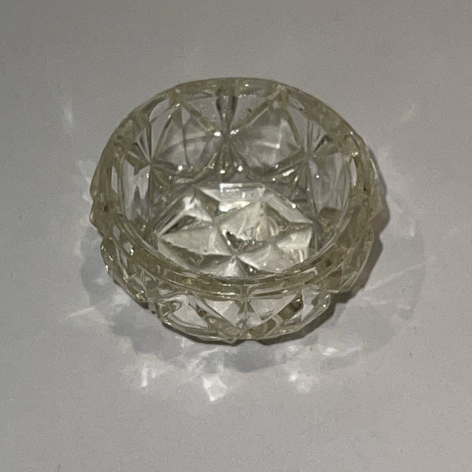 3 Mismatched Vintage Cut Crystal Glass Salt Cellars Dips Dishes Lot EUC