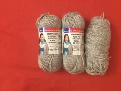 Loops & Threads Colorwheel Anti-Pill Yarn ''Gray Heather'' 1.75oz Lot 3 Skiens New