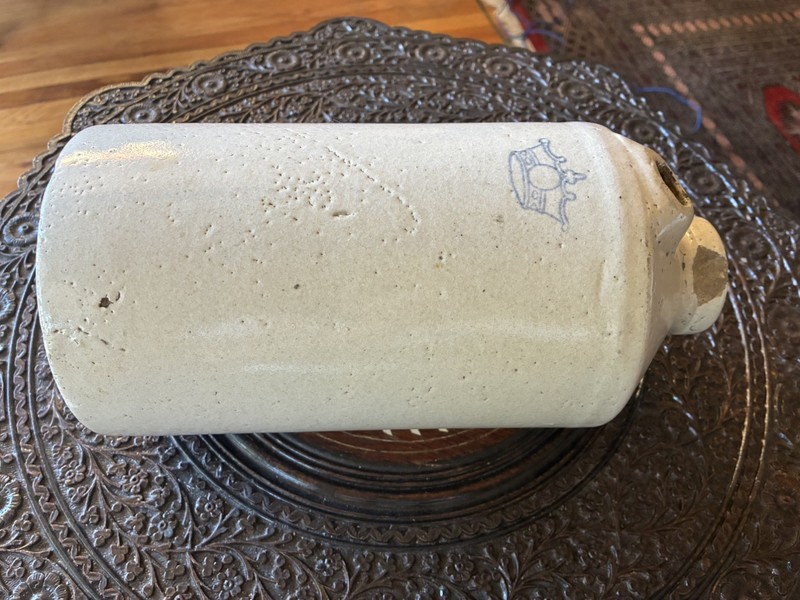 Antique Stoneware Foot Warmer RCPCO ROBINSON CLAY PRODUCTS OHIo Crown Mark CHIP 