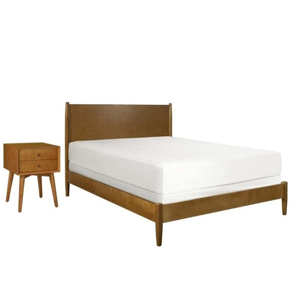 Crosley Landon 2 Piece Mid Century Modern Bedroom Set in Aco
