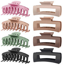 TOCESS 8 Pack Big Hair Claw Clips for Women Large Claw Clip for Thin Thick Curly