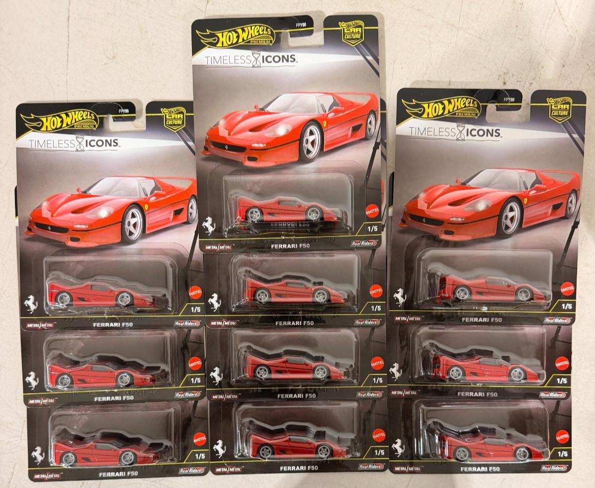 HOT WHEELS CAR CULTURE PREMIUM JBK56 FERRARI F50 SOLID PACK OF 10