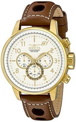 Invicta S1 Rally 16011 Men\'s Round Gold-Tone Chronograph Brown Leather Watch Invicta S1 Rally Men main image 4