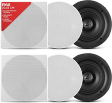 8.0" Ceiling Wall Mount Speakers - Pair of 2-Way Full Range Sound Stereo Speaker