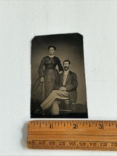Antique Tintype Photograph of a Nicely Dressed Couple. Civil War Era