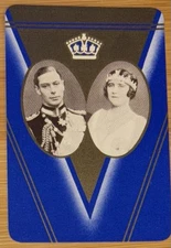 RW165 Swap Playing Cards 1 Vintage Royalty King George VI & Queen Elizabeth I