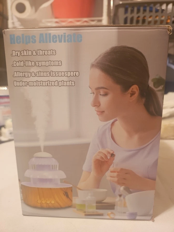 Color Changing White Noise Top Fill USB Waterfall Humidifier NIB FREE SHIPPING! - Image 2 of 4