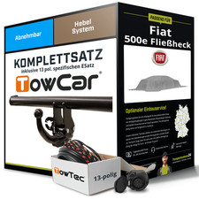 Für FIAT 500e Fließheck Typ 332 Anhängerkupplung abnehmbar +eSatz 13pol 20- AHK