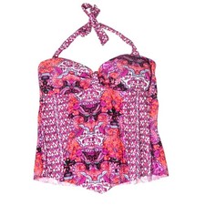KENNETH COLE REACTION Size Large Multi-Color Pattern, Padded Tankini Top
