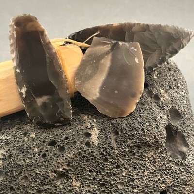 Otzi the Iceman's Toolkit - Dagger, Scraper and Burin, Flint Knapped Replicas