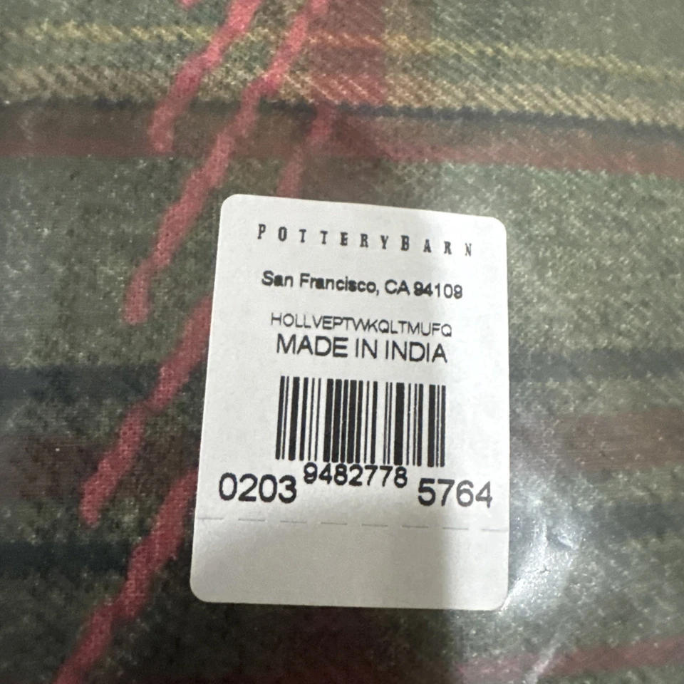 Pottery Barn HOLIDAY love FULL QUEEN edredón Navidad vacaciones patchwork! ¡NUEVO! Foto 4 de 4