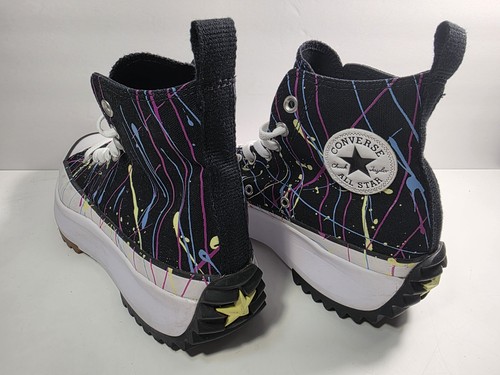 Converse Run Star Hike Hi Paint Splatter Black Canvas 571872C Womens - Sz 10.5 - Picture 4 of 8