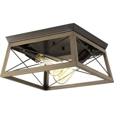 Progress Lighting P350039-020 Briarwood 12 in 2-Light Antique Bronze Flush Mount