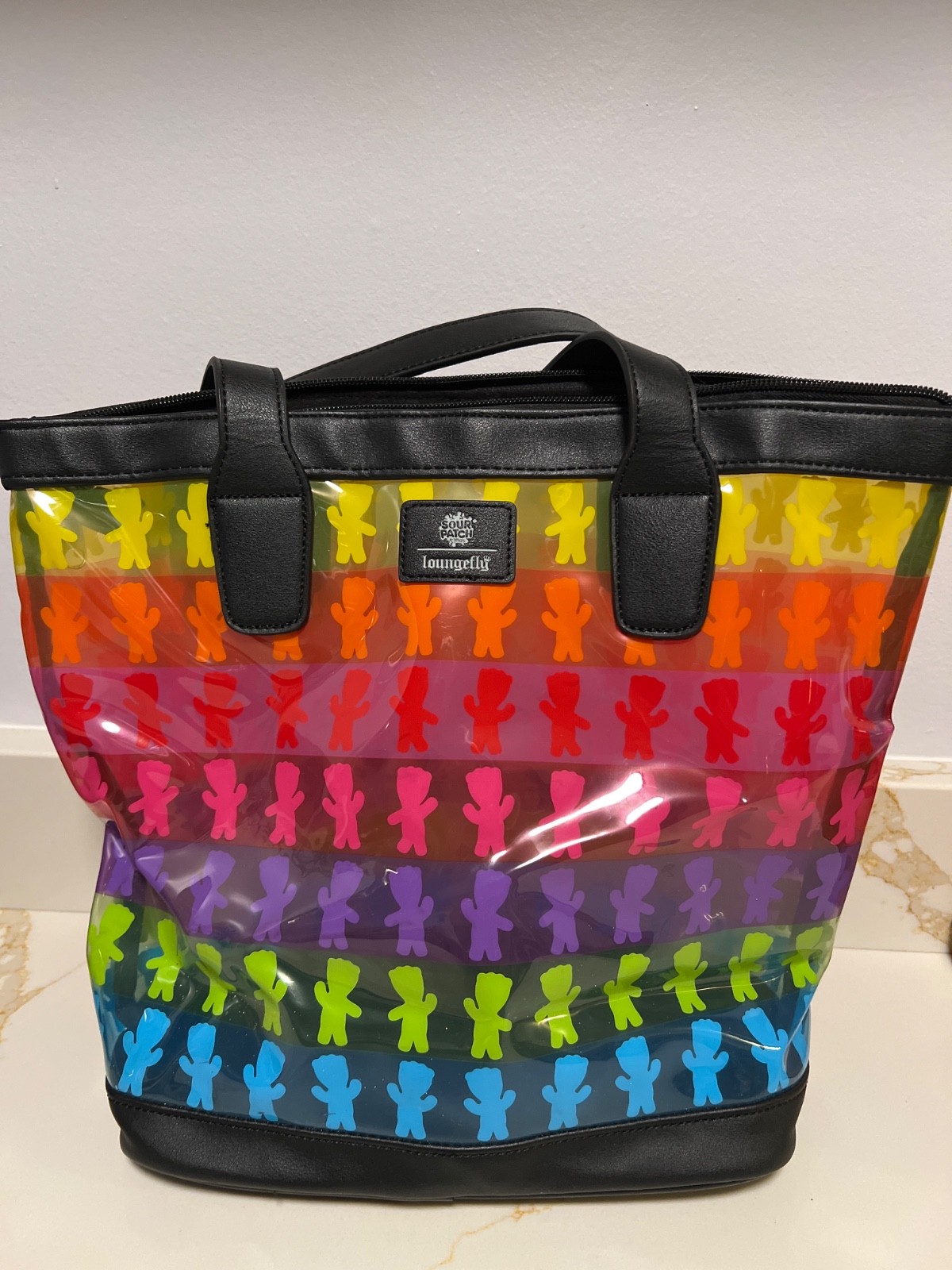 loungefly clear rainbow designed sour patch bag! … - image 1