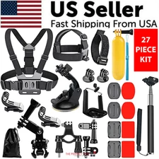 27in-1 Ultimate Accessory Kit for GoPro Hero 11 10 9 8 Max DJI Chest Head Mounts