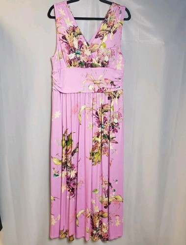 SOMA Suave Jersey Diosa Maxi Sujetador Vestido Mujer XL Rosa Floral Resortwear Crucero - Imagen 2 de 8