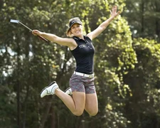 Sandra Gal Jumping for Joy 4x6 Picture Celebrity Print