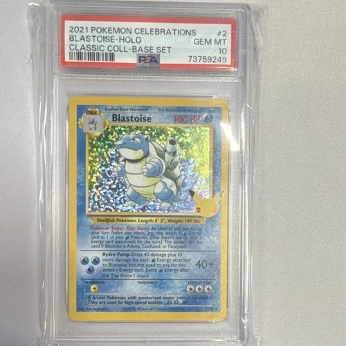 Blastoise Pokémon TCG Celebrations Classic Collection 2/102 Holo PSA 10 2021