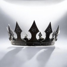 Renaissance headpiece, Halloween Costume, Regal black Crown, Black Stone Crown