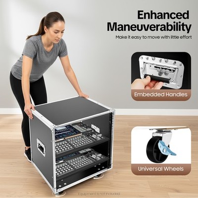 12U Rolling Network Server Data Cabinet Enclosure Rack Built-in Handles w/ Wheel